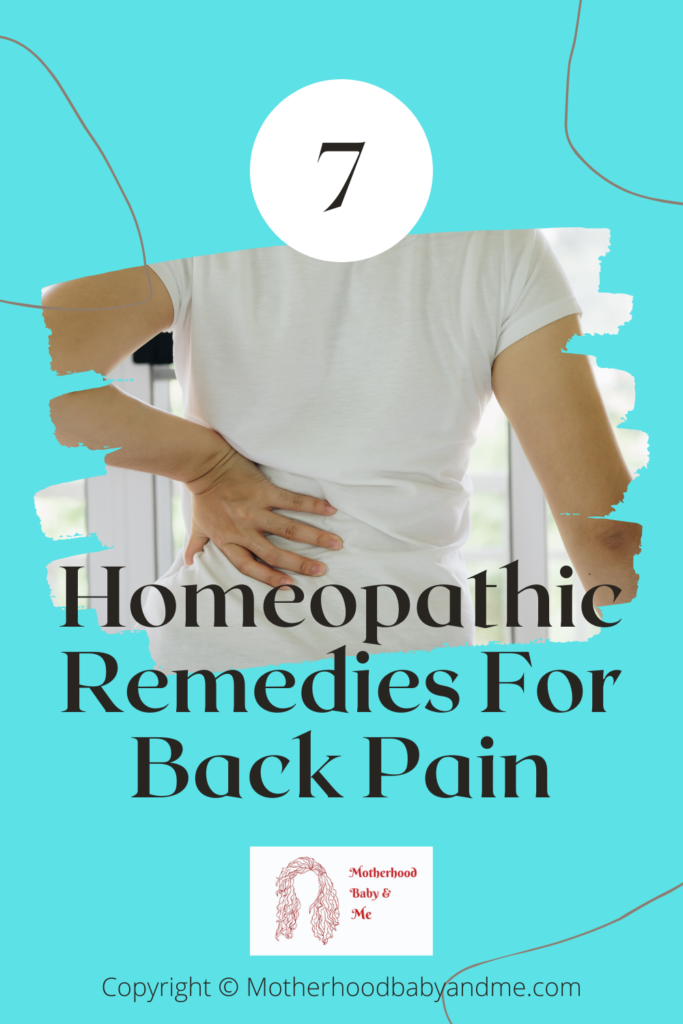 Pinterest Pin for this article on homeopathic remedies for back pain