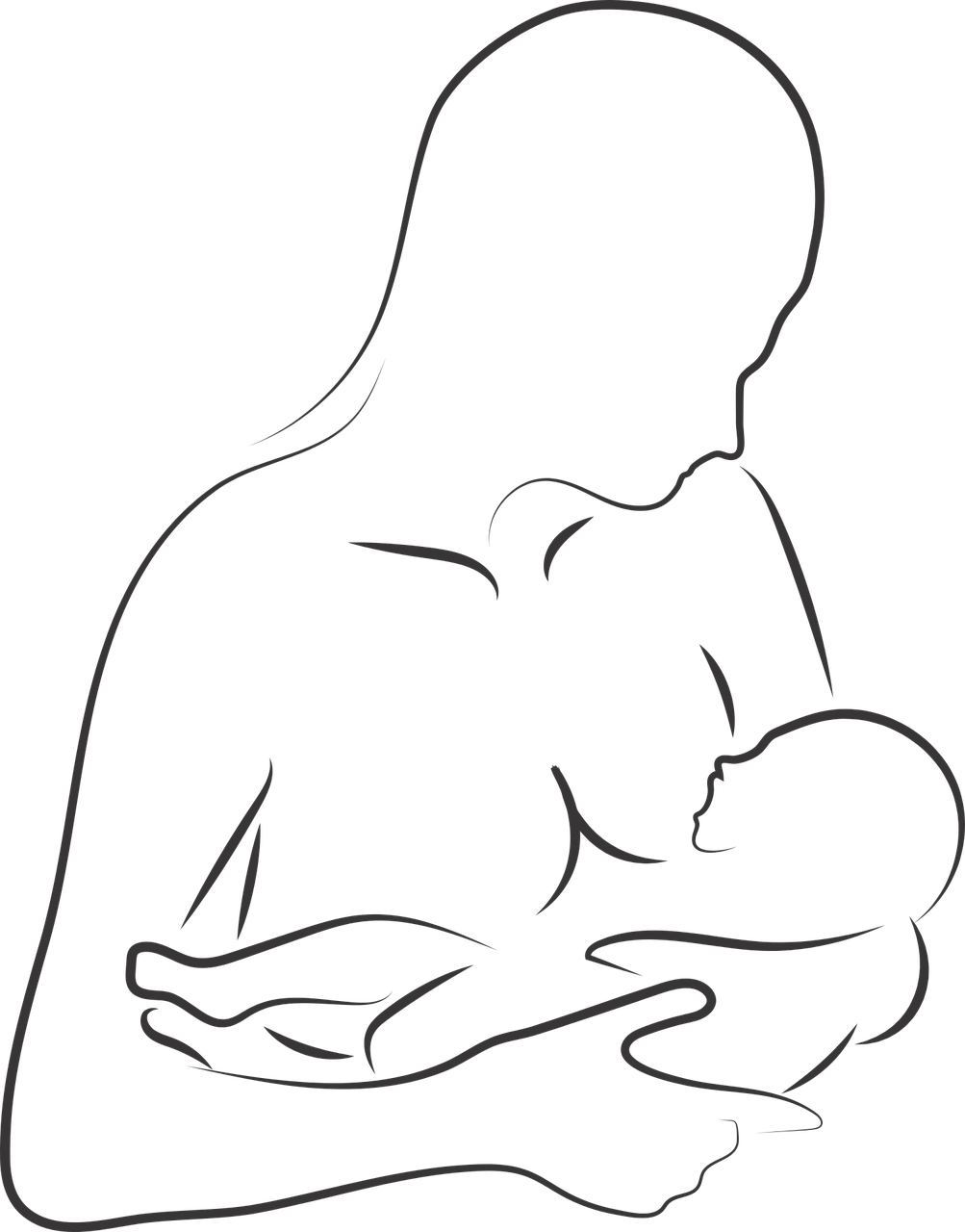 Outline of mother nursing infant