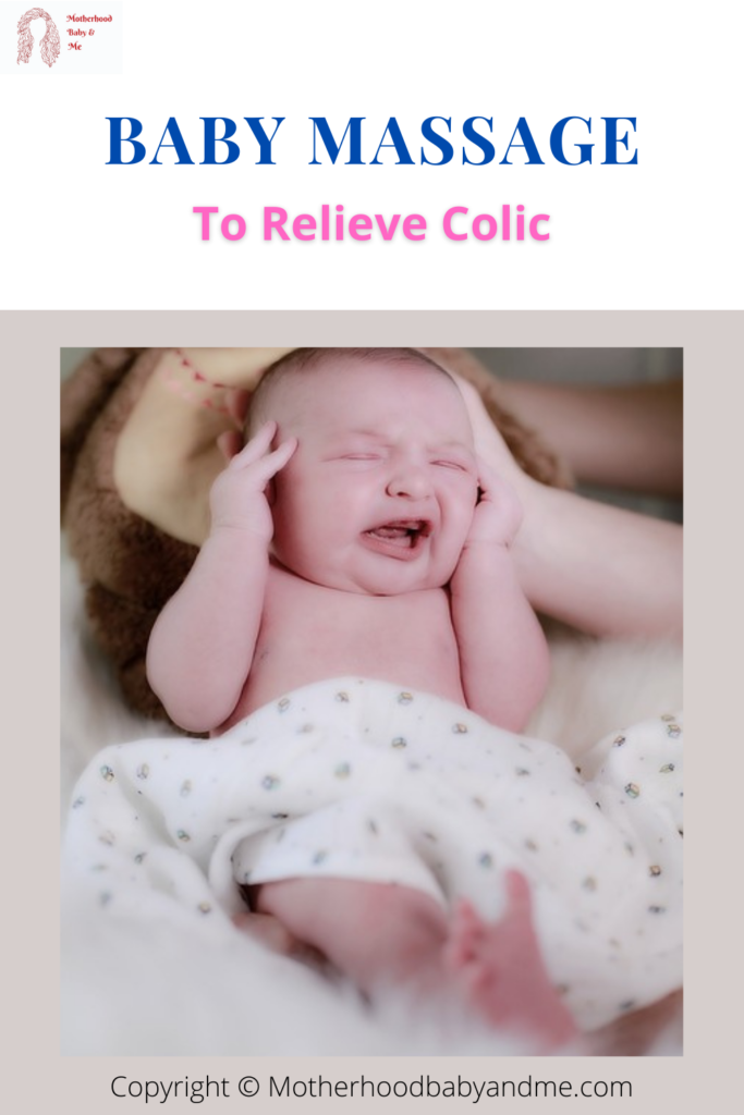 Pinterest pin for this article on colic massage for baby