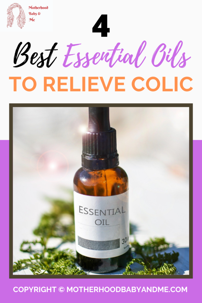 Pinterest pin on this article colic massage for baby. This pin focuses on essential oils for colic. 