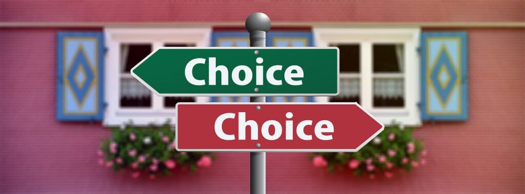 road signs that say "choice"