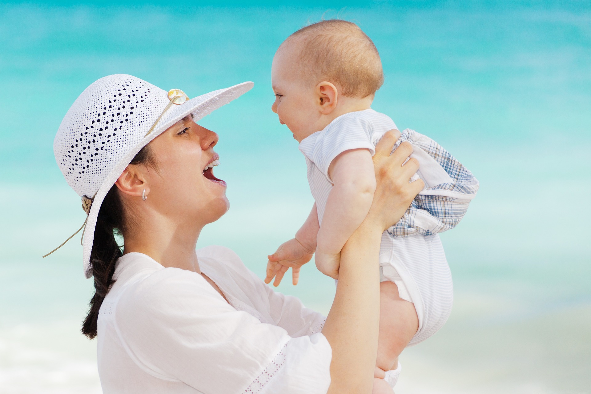 mother and child smiling