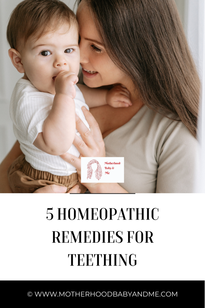 Pinterest pin for this article on homeopathic remedies for teething