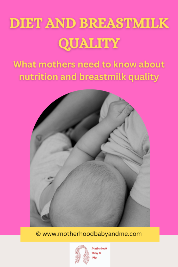 Pinterest pin for this article on healthy calories and breastmilk quality