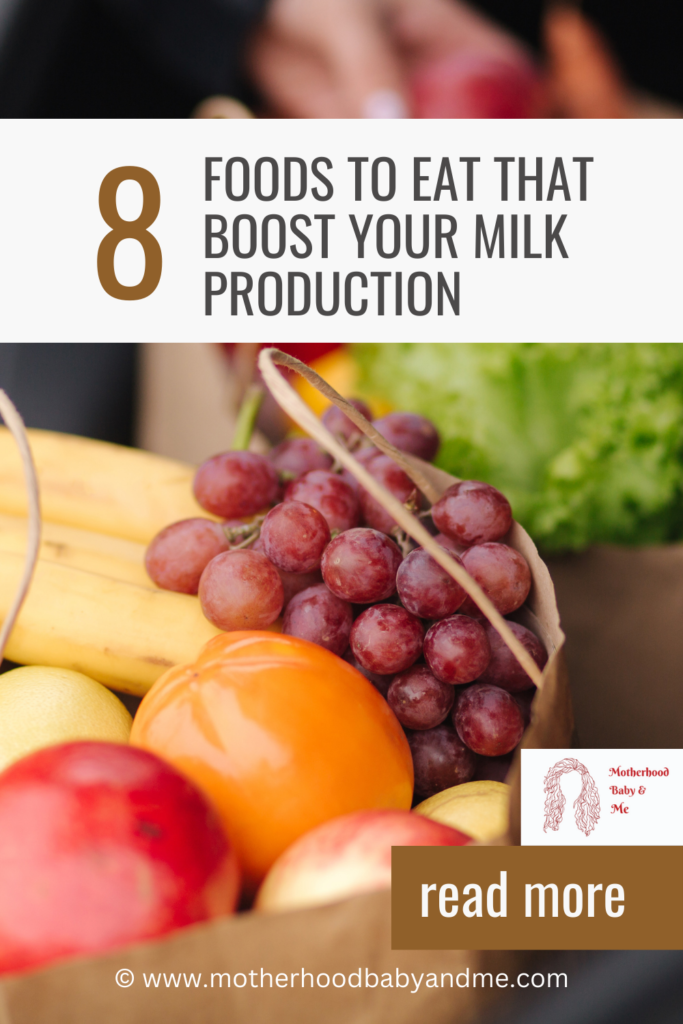 pinterest pin for this article 8 foods to eat that boost your milk production