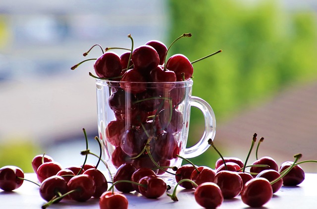 glass full of cherries