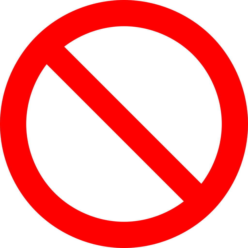 not allowed sign